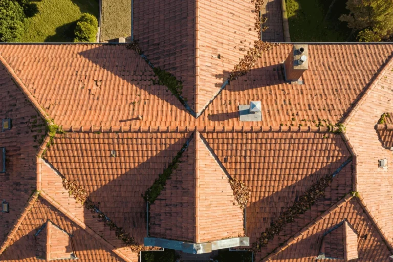 vue aérienne en top shoot d'une grande maison de luxe