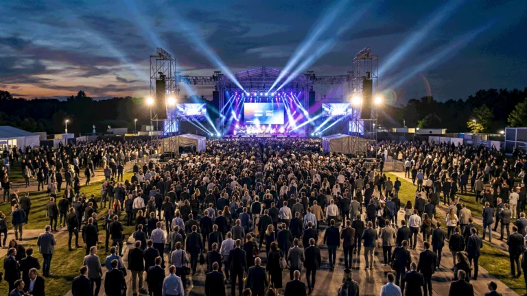 vue aérienne d'un événement d'entreprise